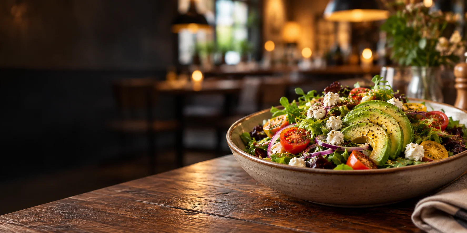 Fresh composed salad at Salad Spot, shown in the branded camera