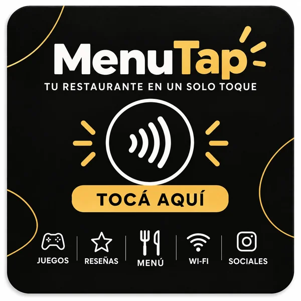 The physical MenuTap NFC tabletop product
